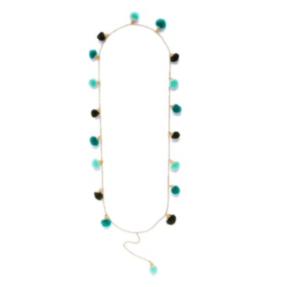 Roberta Roller Rabbit Tausa Pom Pom Necklace Green